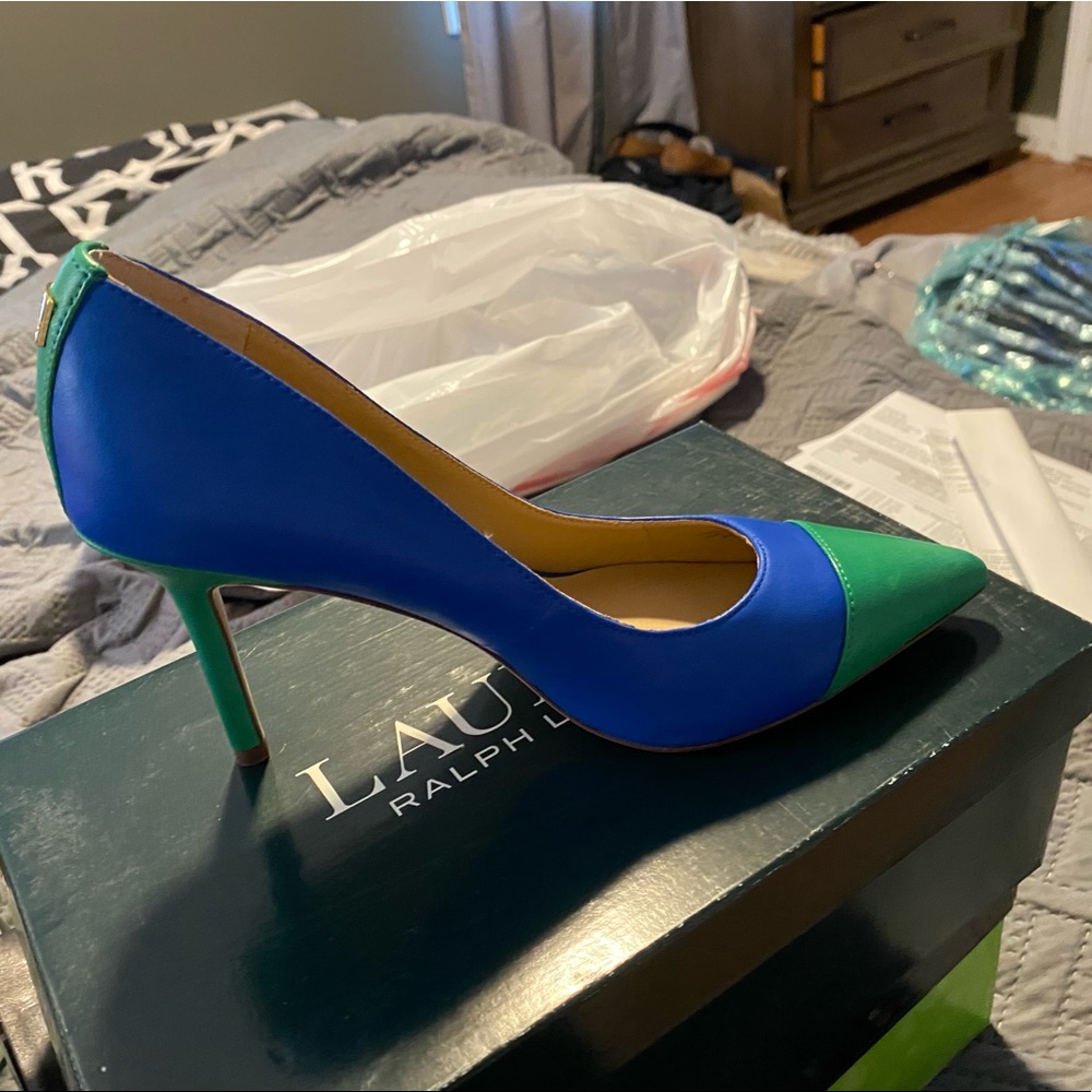 Blue and Green Pumps